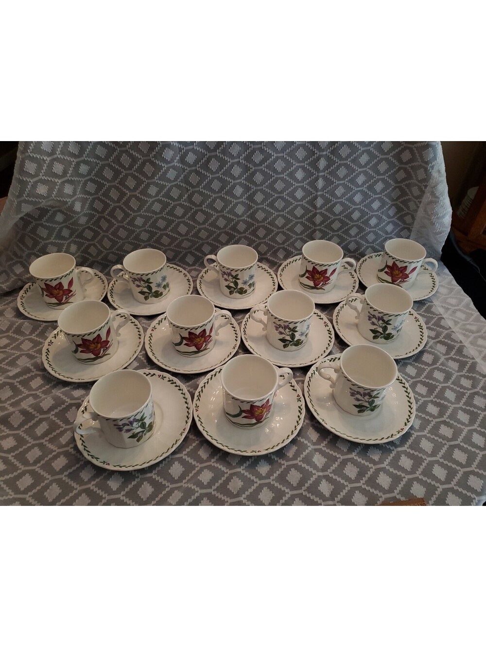 12 Mikasa Summer Symphony Teacup/Saucer,$6 Each
